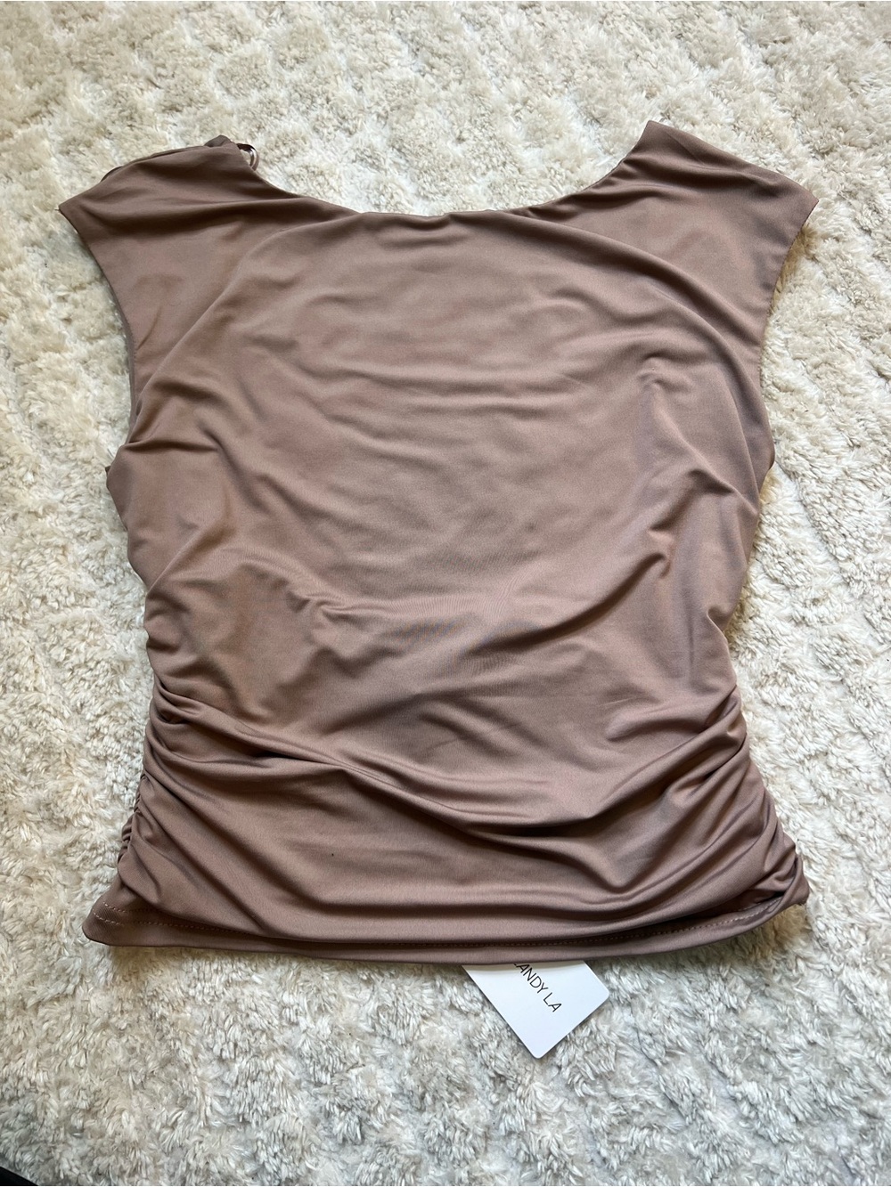 NWT Ruched Top in Taupe